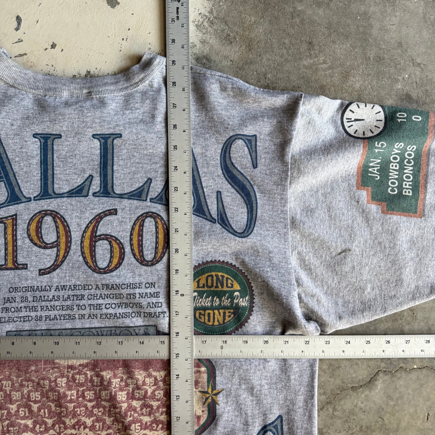 Vintage 90s Cowboys Quarter Sleeve Shirt - XL