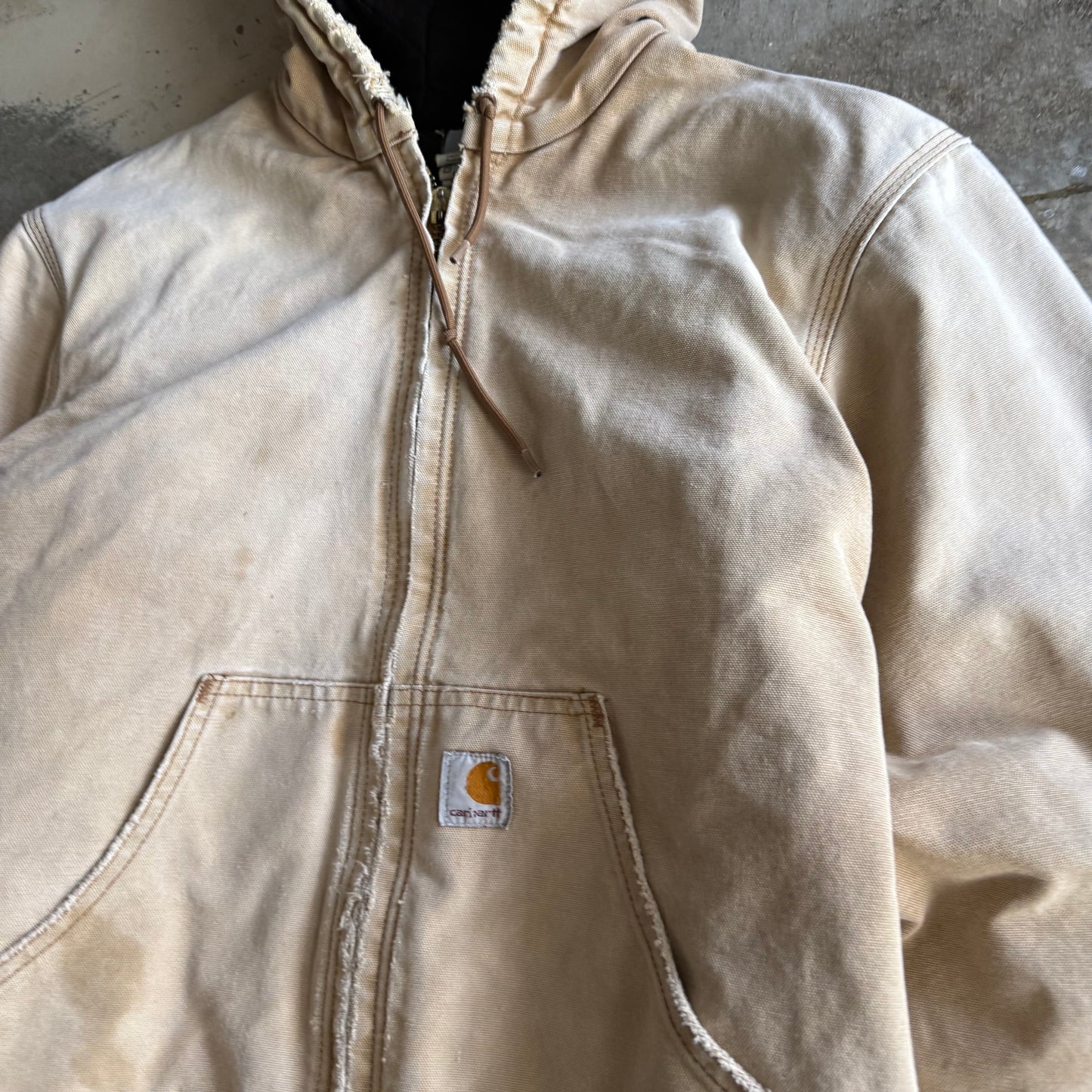 Vintage 90s Faded Hooded Carhartt Jacket - S