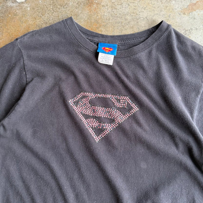 Woman’s Vintage Y2K Superman Rhinestone Tee - XL