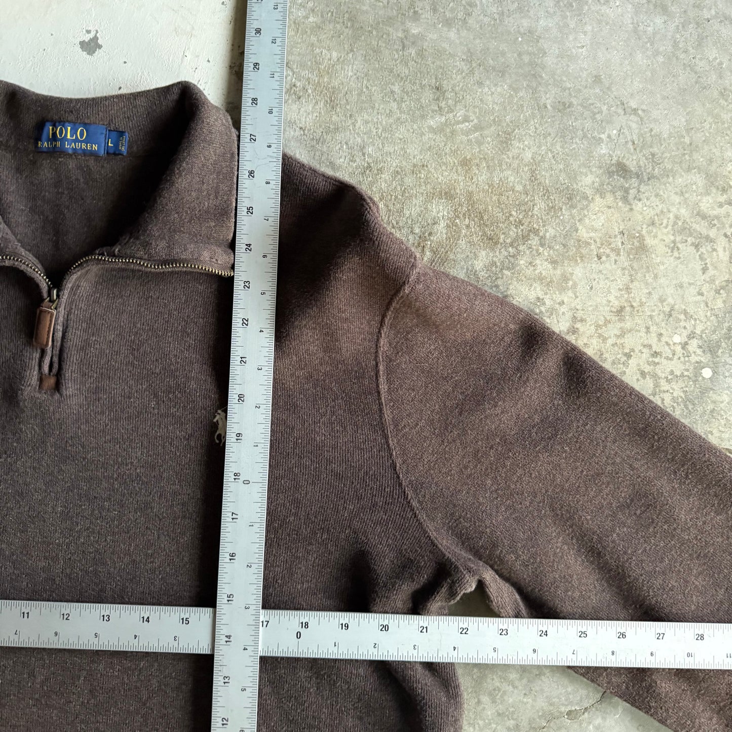 Vintage 00s Brown Polo Ralph Lauren Quarter Zip - L