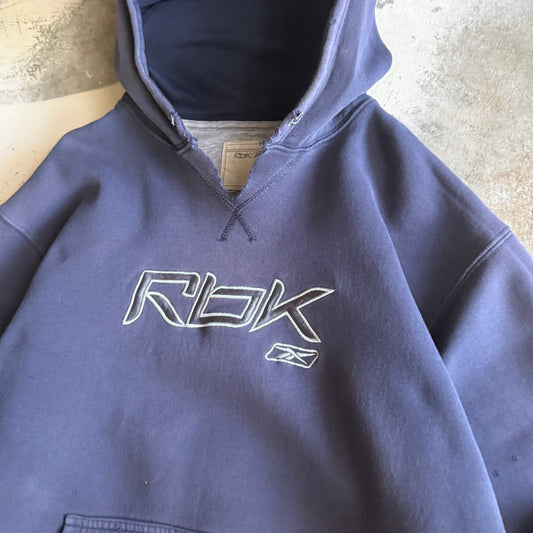 Vintage 90s Faded & Distressed Reebok Hoodie - L