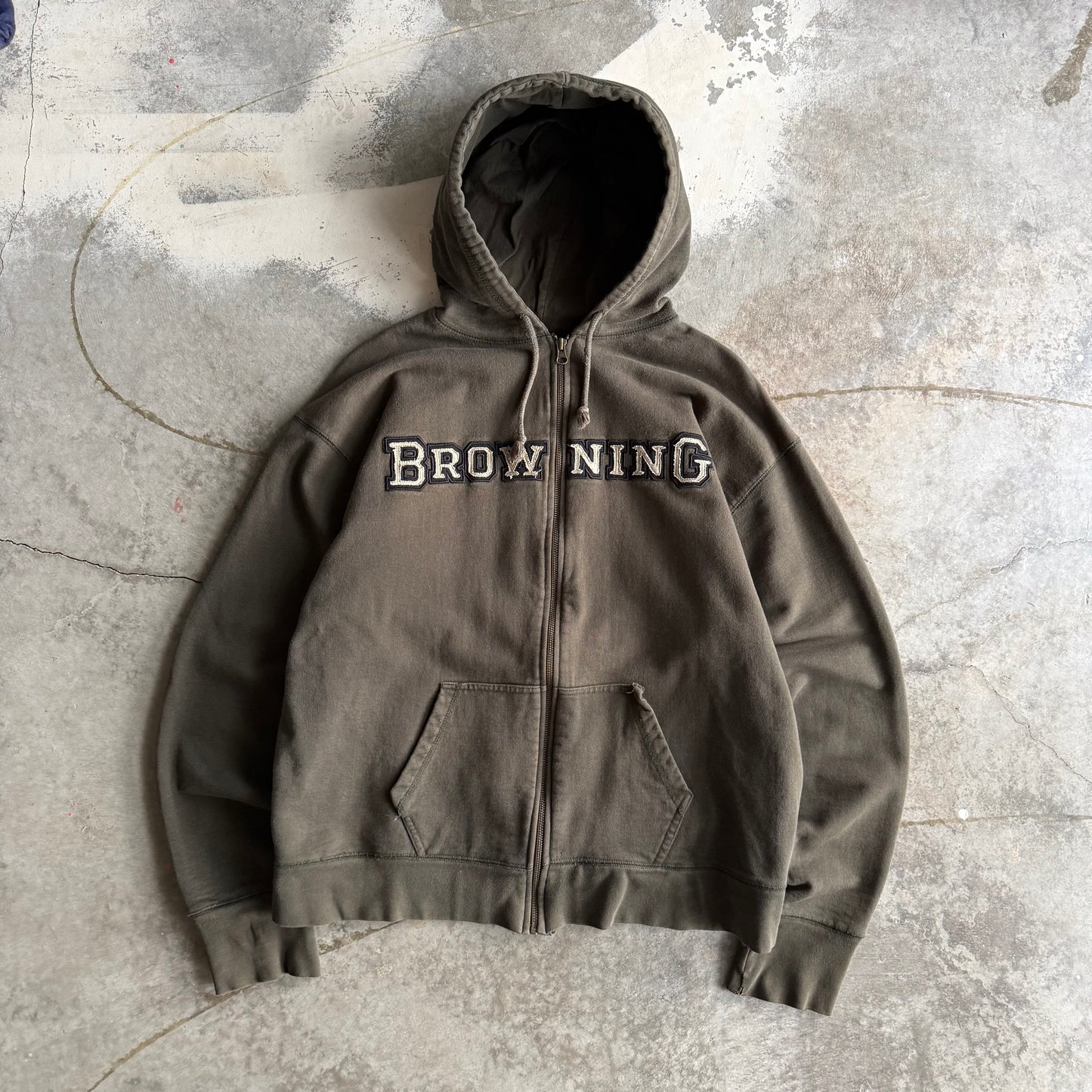 Vintage Browning Zip Up Hoodie - L