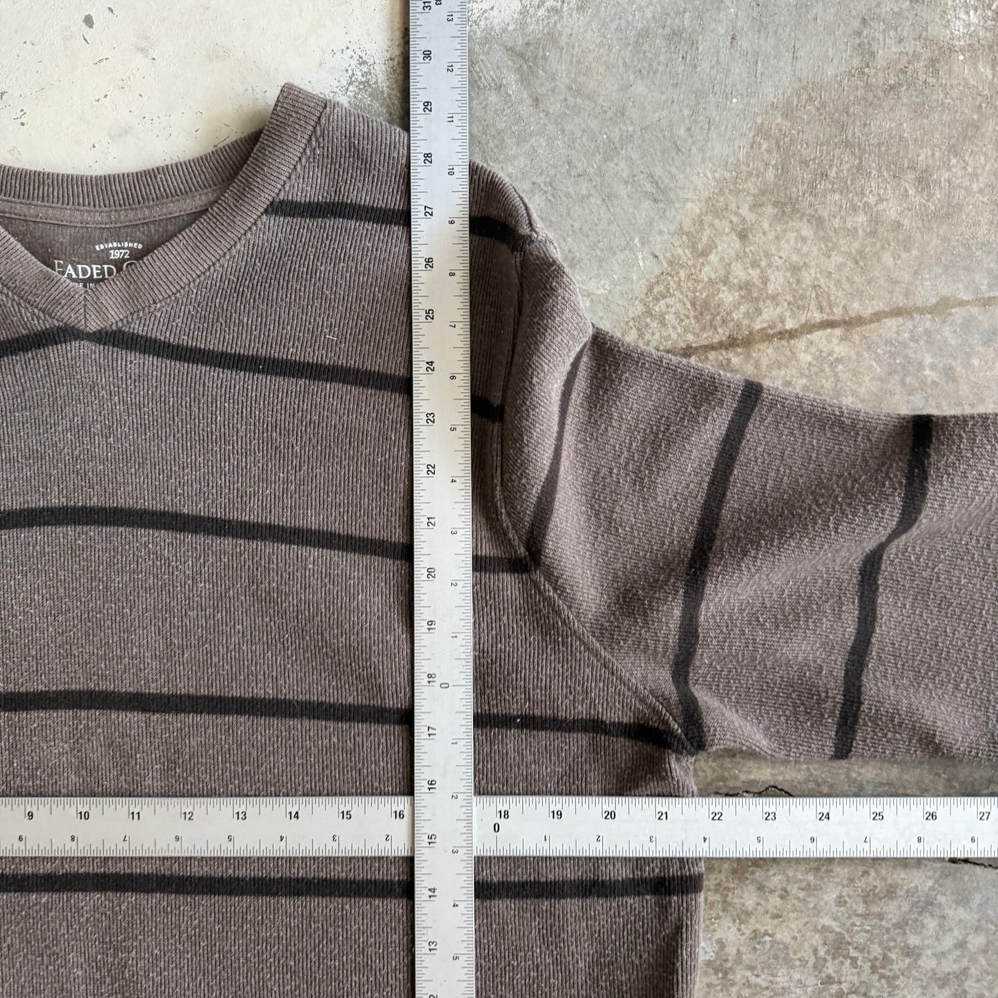 Faded Glory Striped Long Sleeve - L
