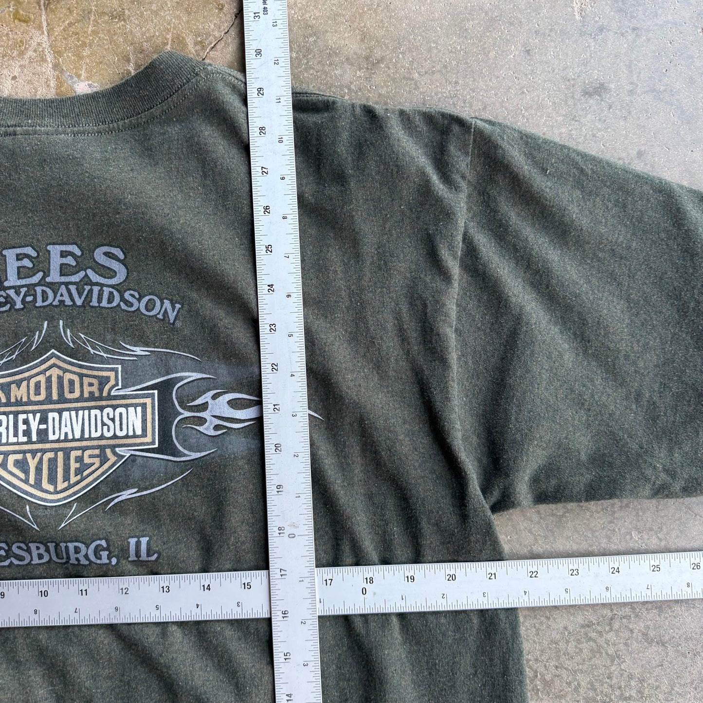 Vintage Green Harley Davidson Tshirt - L