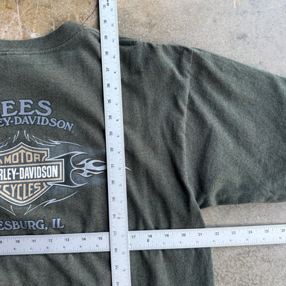 Vintage Green Harley Davidson Tshirt - L