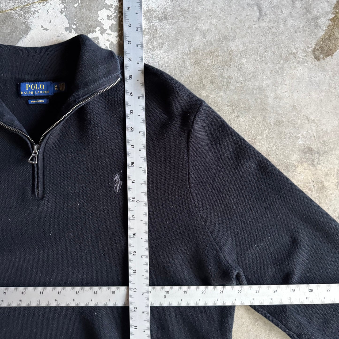 Vintage 00s Black Polo Ralph Lauren Quarter Zip - XL