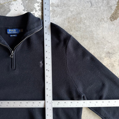 Vintage 00s Black Polo Ralph Lauren Quarter Zip - XL