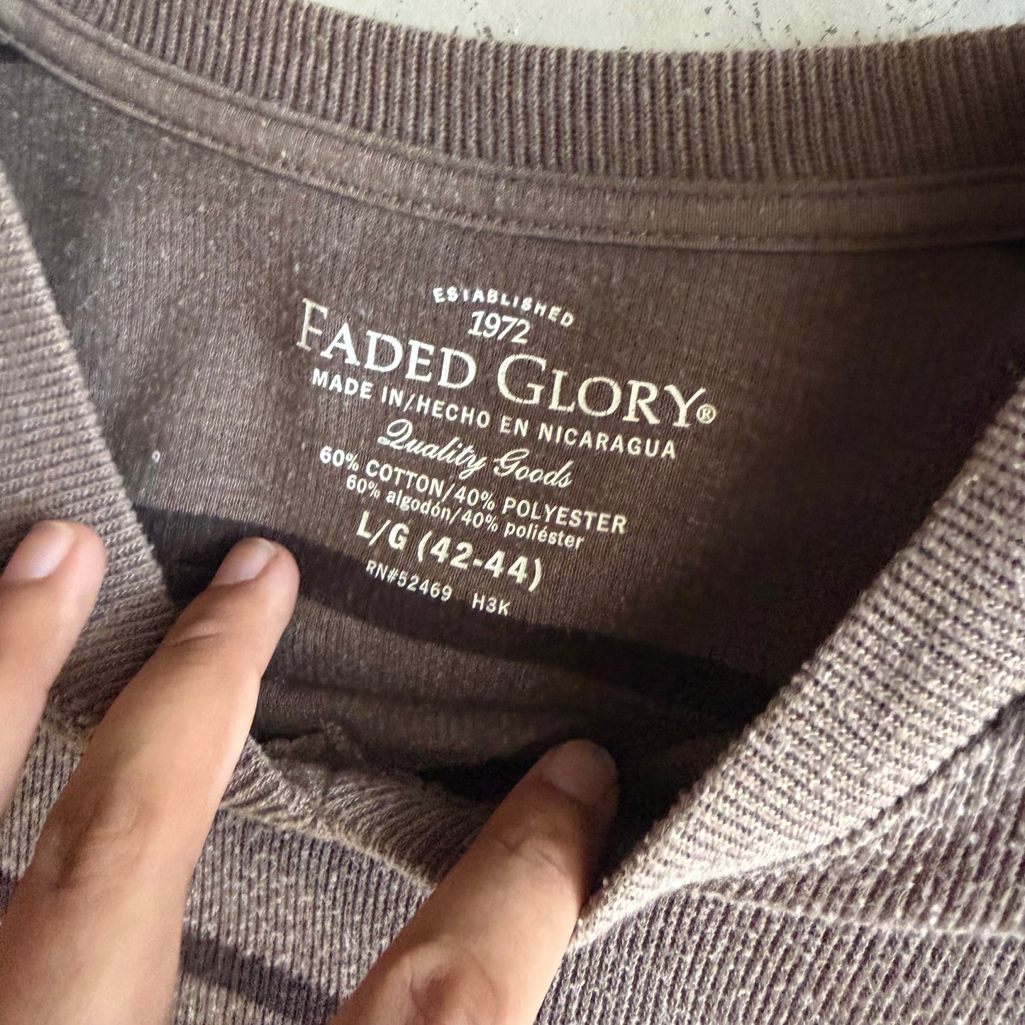 Faded Glory Striped Long Sleeve - L