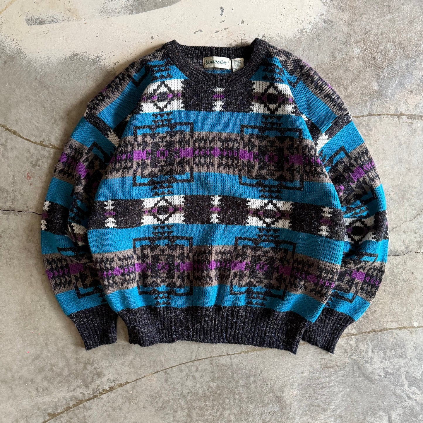 Vintage 90s Fall Grandma Sweater - L
