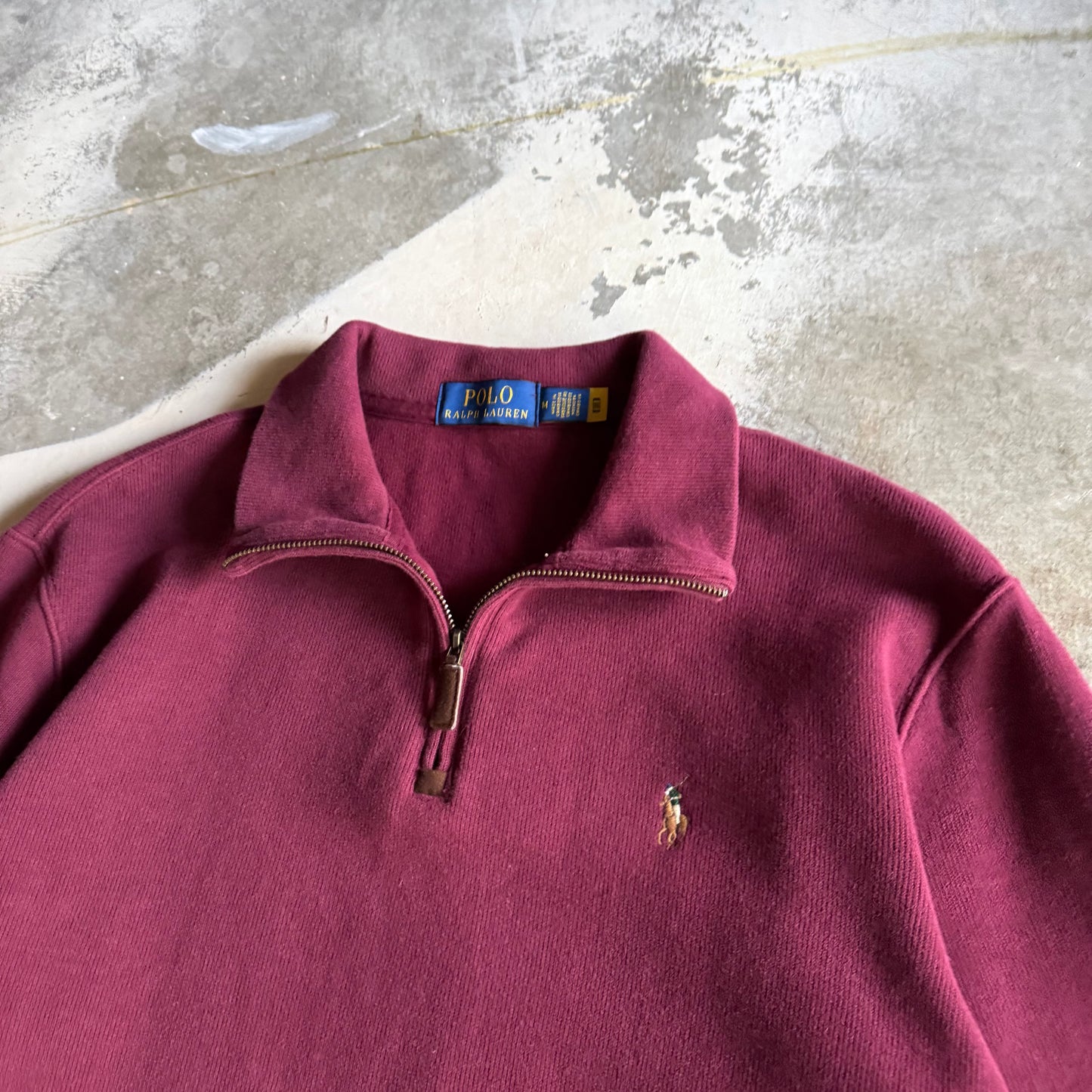 Vintage 00s Maroon Polo Ralph Lauren Quarter Zip -  M