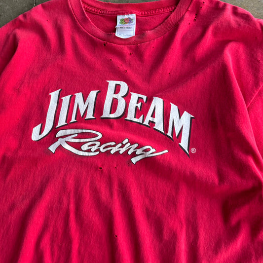 Vintage 00s Distressed Jim Bean Racing Tshirt - XL