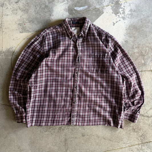 Fall Cropped Button Flannel - XL