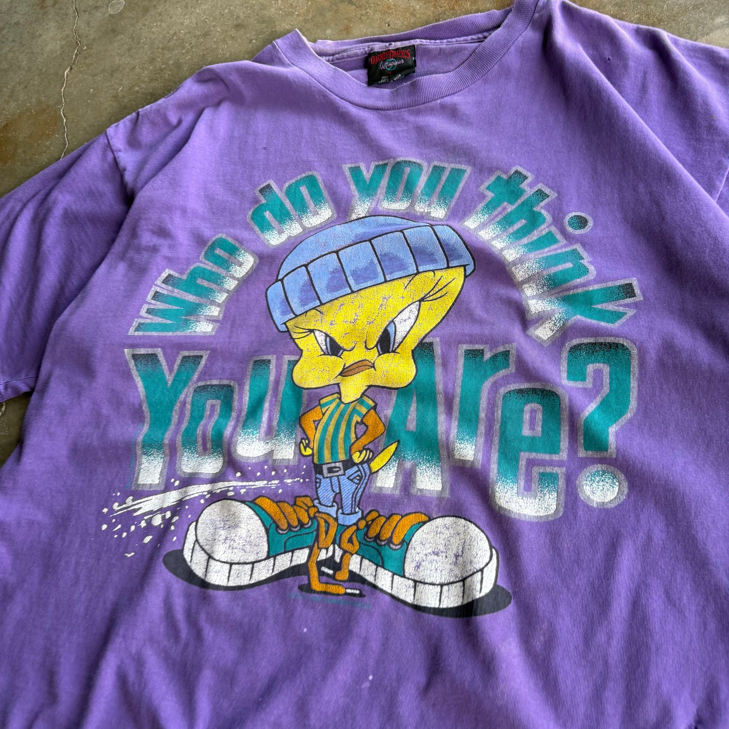 Vintage Distressed Tweey Bird Tshirt - XL