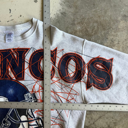 Vintage 90s Broncos Spellout Crewneck - XL