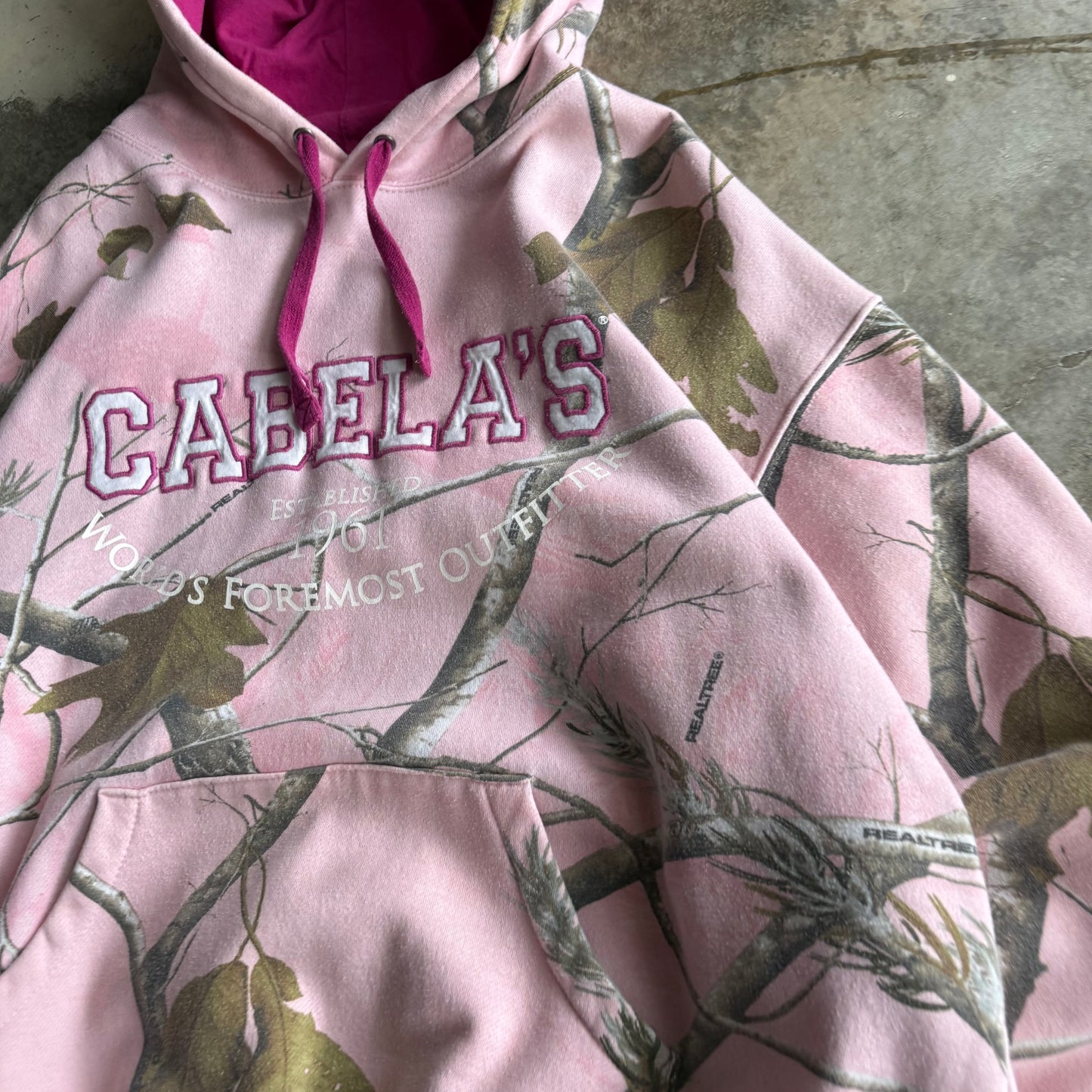 Vintage Pink Realtree Camo Hoodie - XXL