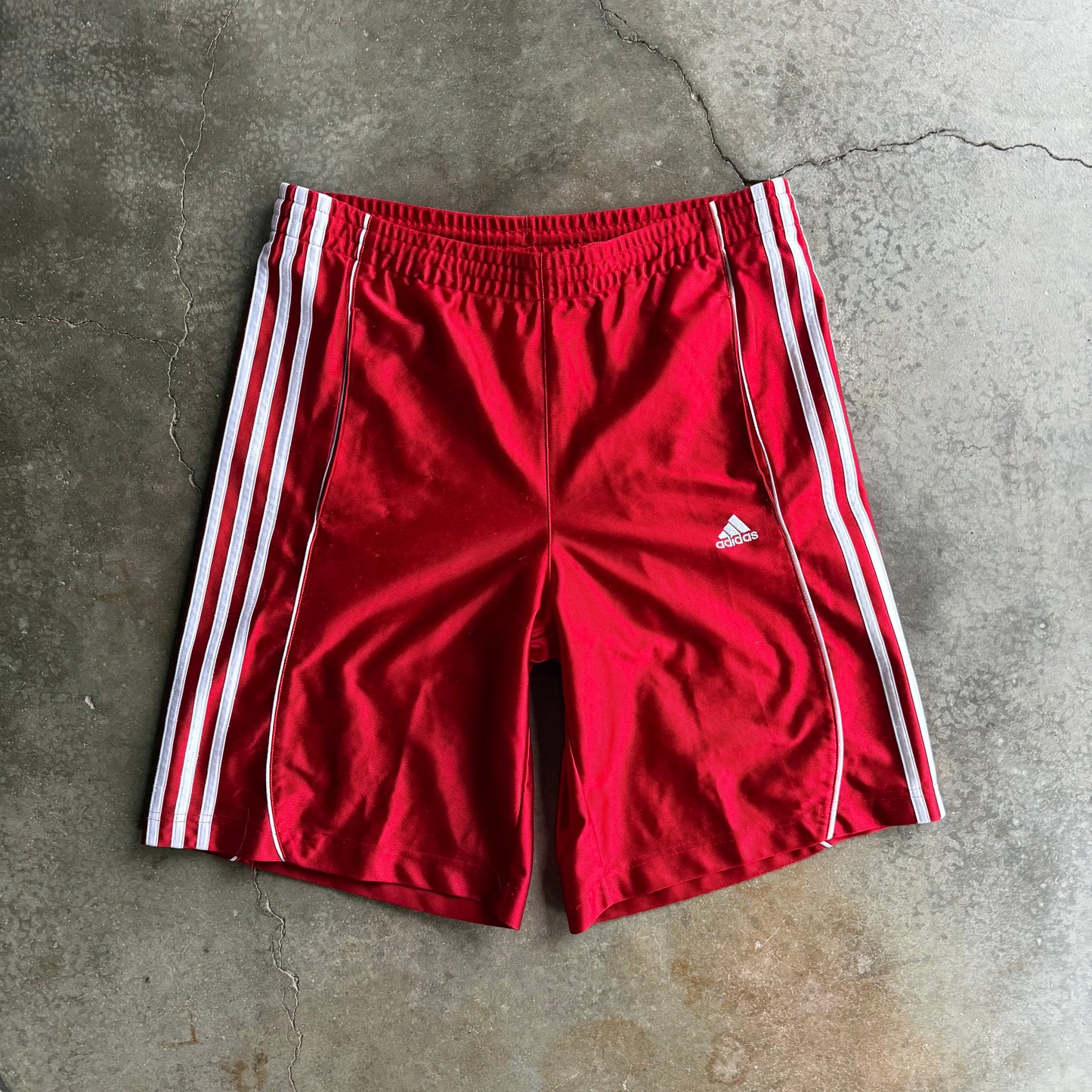 Vintage Red Adidas Track Shorts - XL