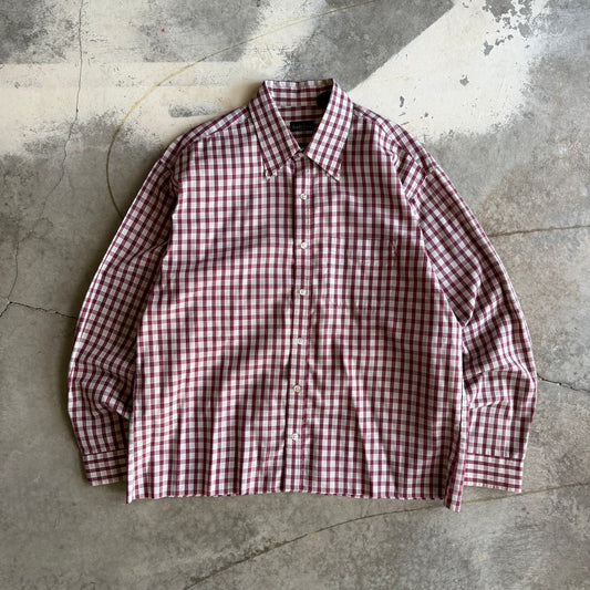 Vintage 00s Cropped Button Flannel - L