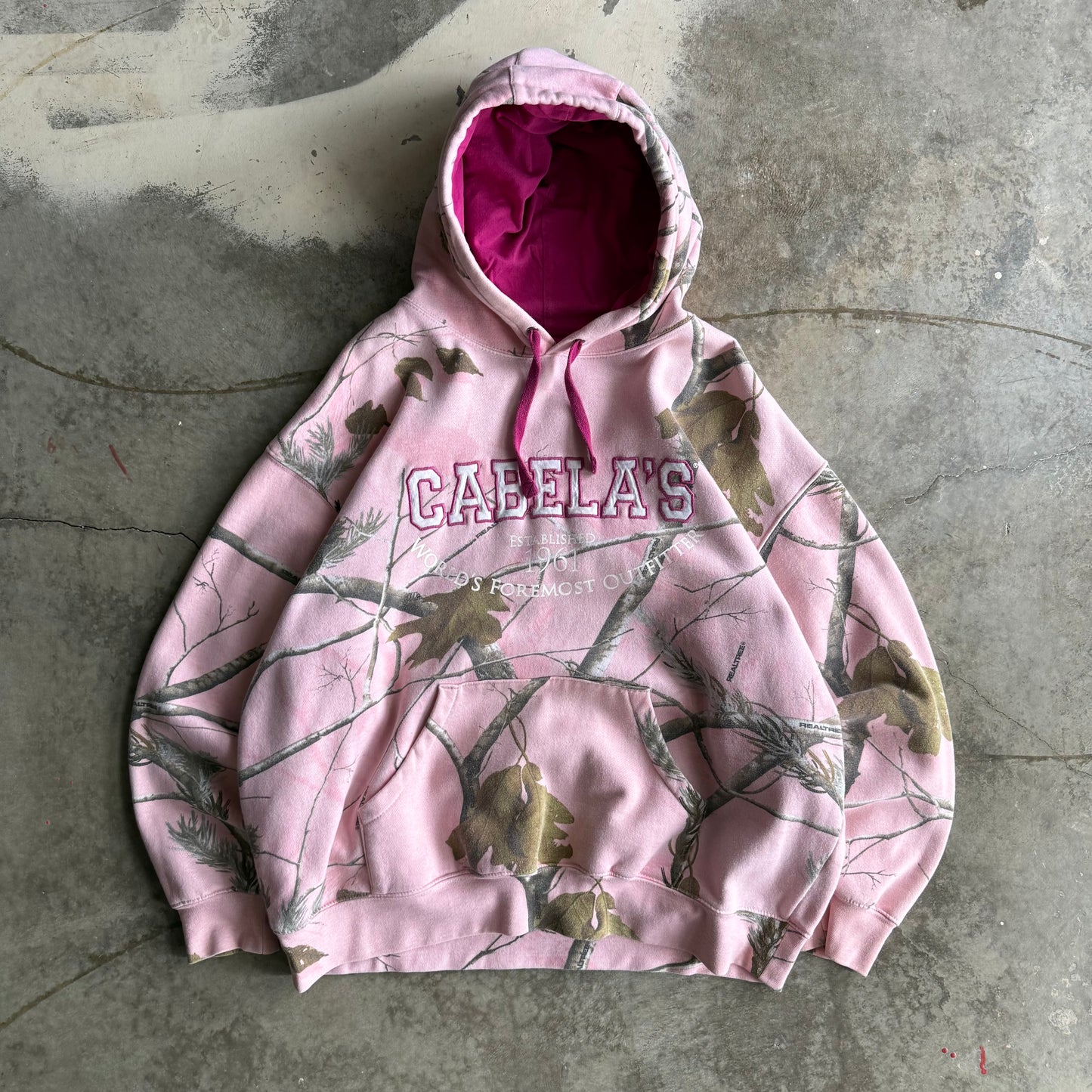 Vintage Pink Realtree Camo Hoodie - XXL