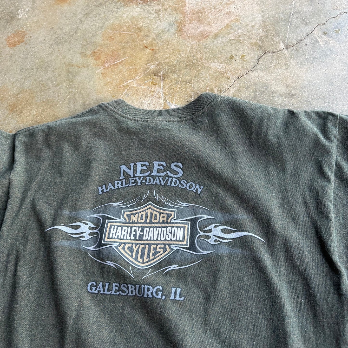 Vintage Green Harley Davidson Tshirt - L