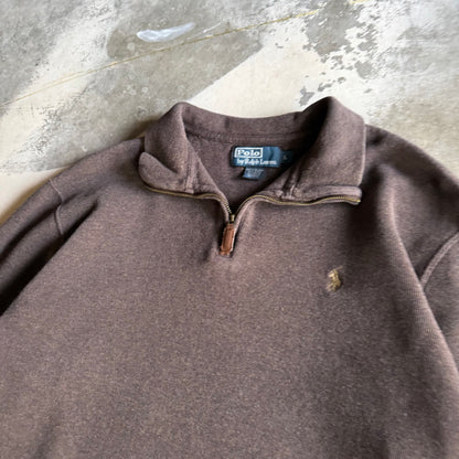 Vintage 90s Brown Polo Ralph Lauren Quarter Zip - L