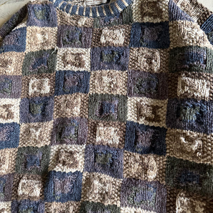 Vintage 90s heavyweight Fall Knit Sweater - L