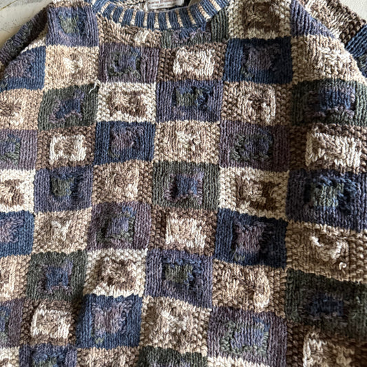 Vintage 90s heavyweight Fall Knit Sweater - L