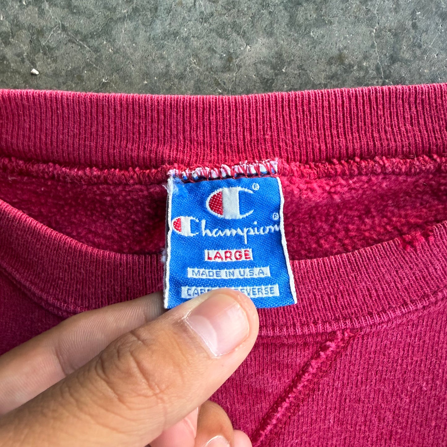 Vintage Pink Champion Crewneck - L
