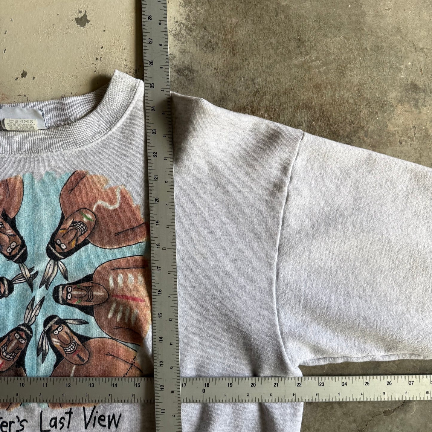 Vintage 90s Funny Custer Last View Crewneck - L