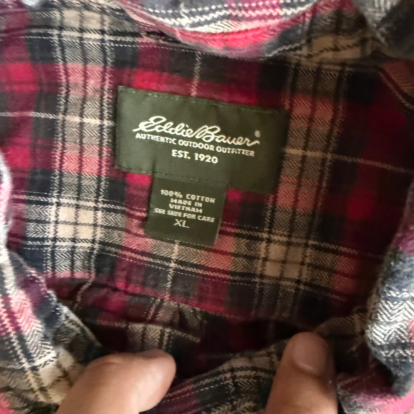 Vintage 00s Cropped Button Flannel - XL