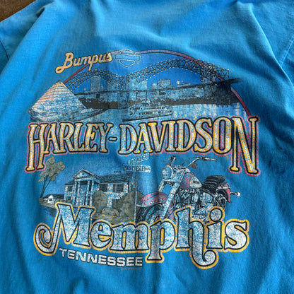 Vintage 90s Harley Davidson 1/4 Button Up - XL