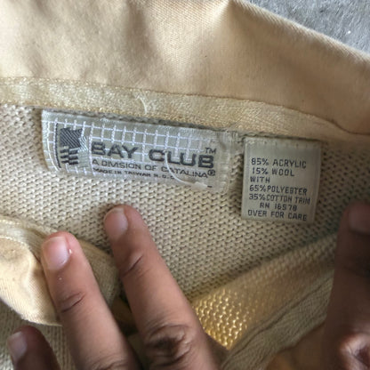 Vintage 90s Knit Quart Button Up Sweater - L