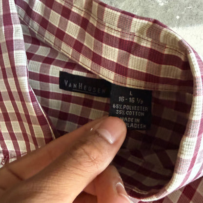 Vintage 00s Cropped Button Flannel - L