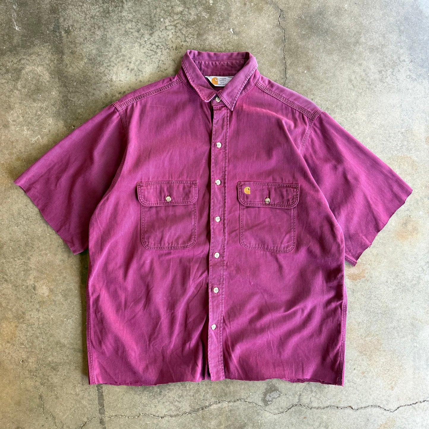 Vintage 00s Carhartt Cropped Button Up - XL