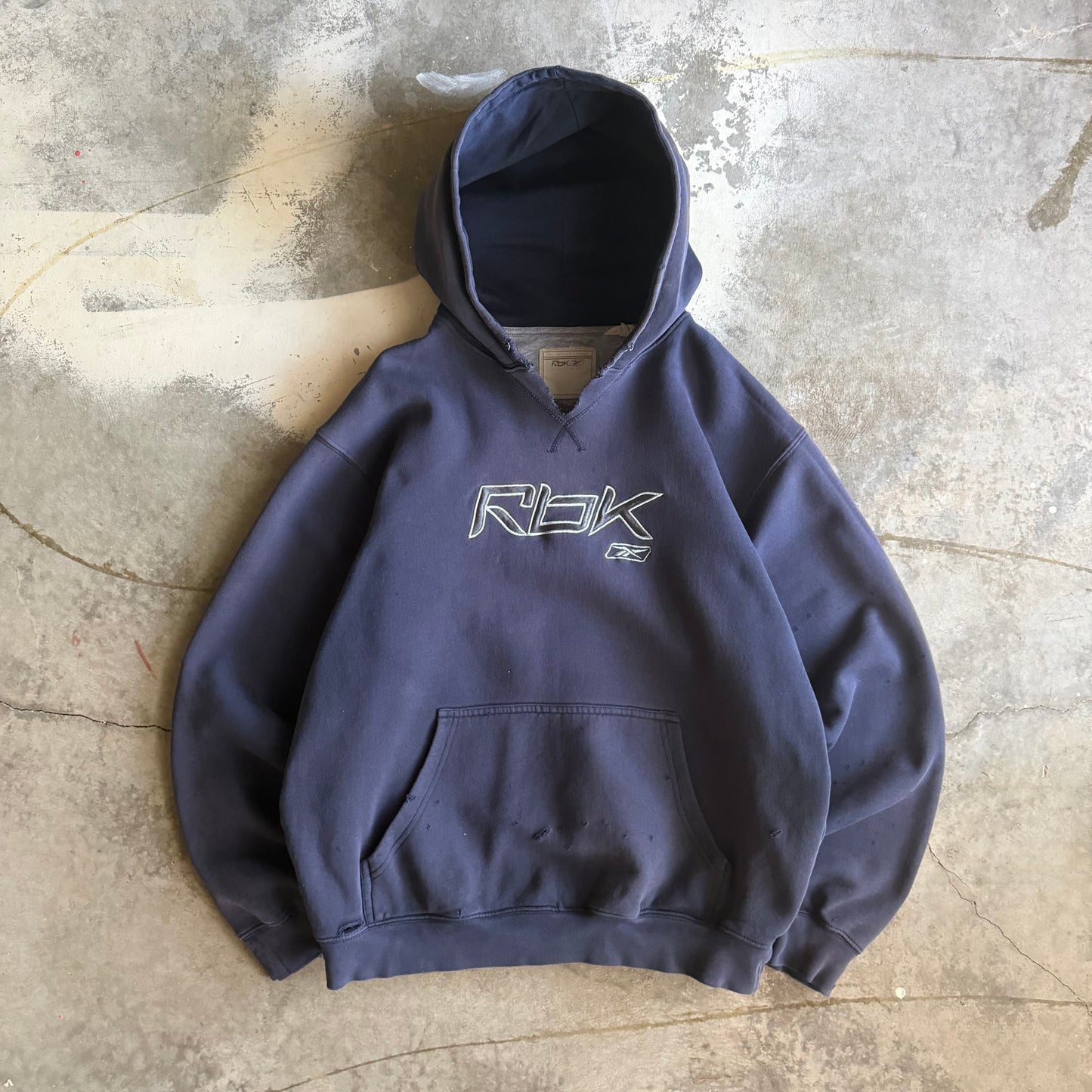 Vintage 90s Faded & Distressed Reebok Hoodie - L