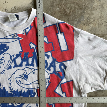 Vintage 00s Kansas University AOP Tshirt - XL