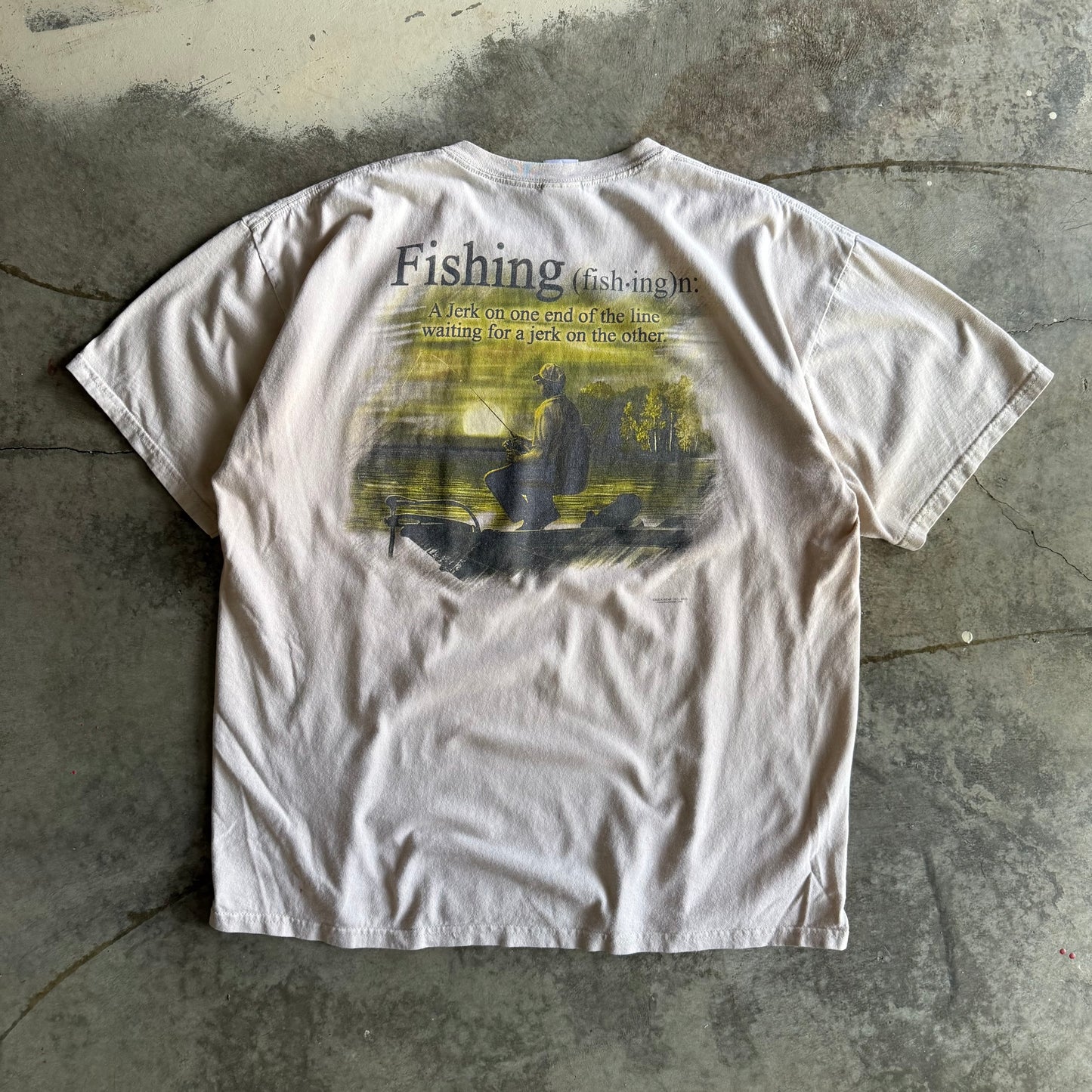 Vintage 00s Funny Fishing Tshirt - XL