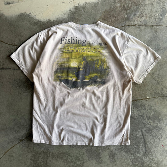 Vintage 00s Funny Fishing Tshirt - XL