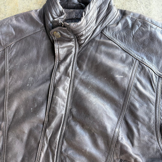 Vintage Brown Leather Jacket - M