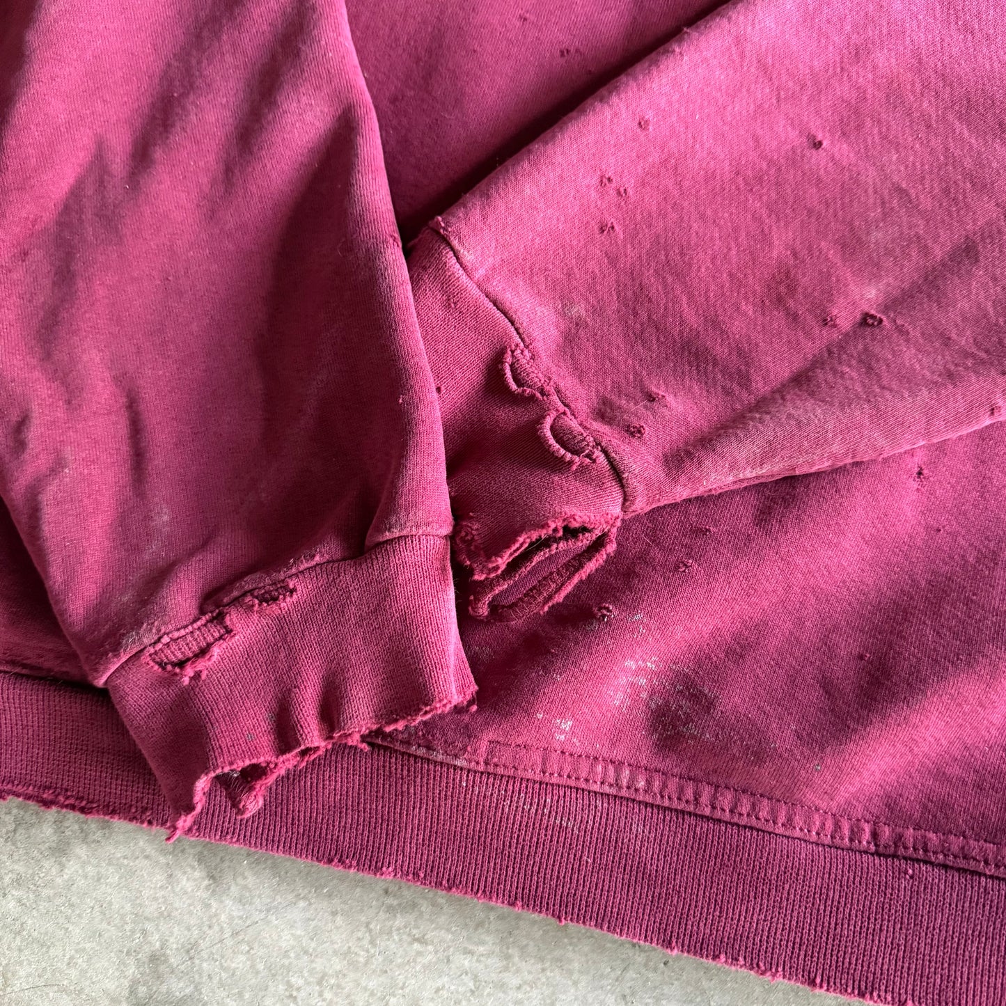 Vintage 90s Fall Distressed 1/4 Crewneck - XL