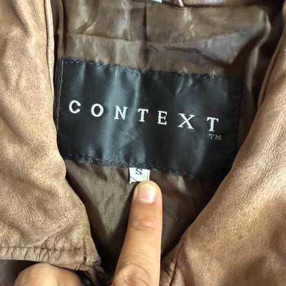 Vintage 00s Brown Leather Jacket - S