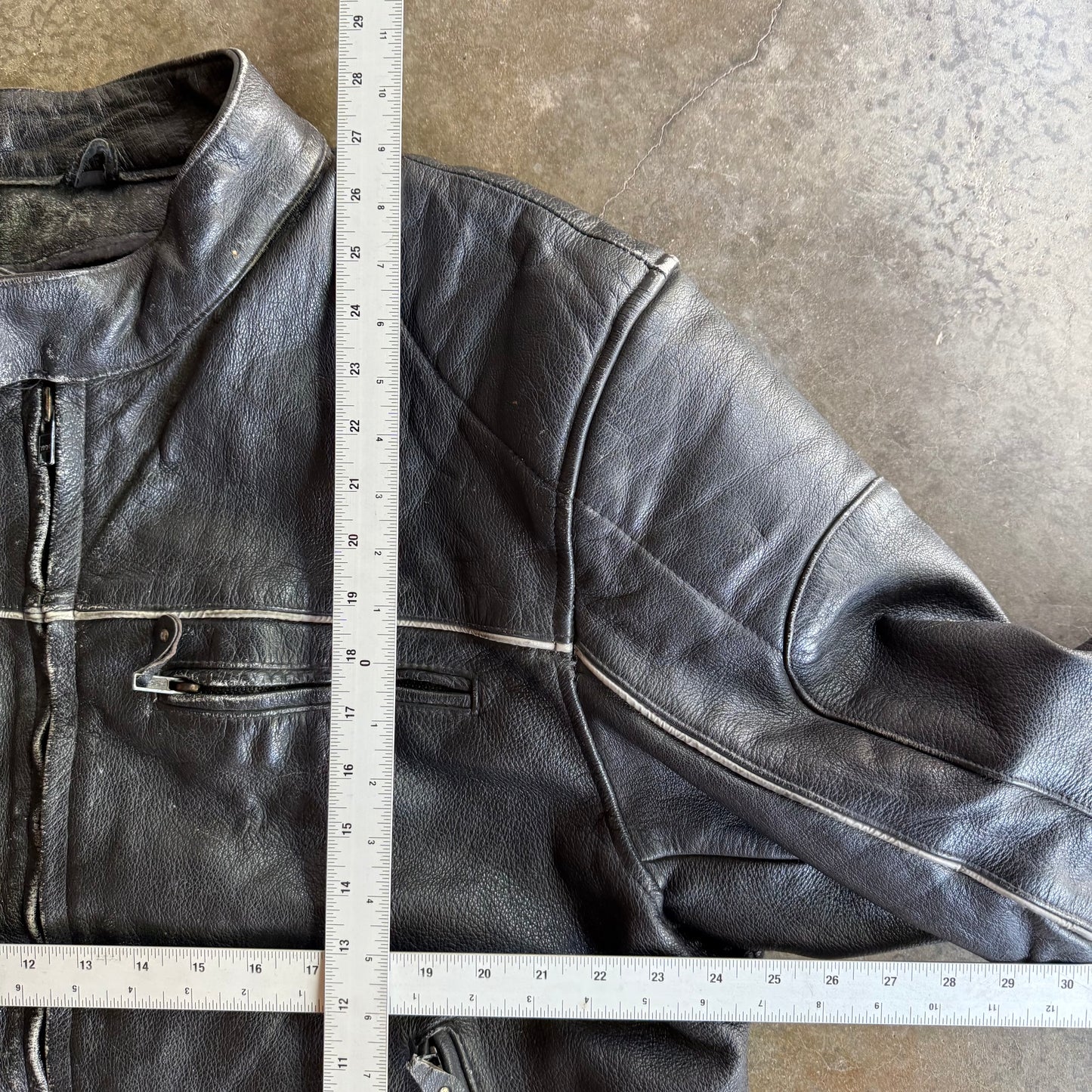 Vintage Y2K Biker Leather Jacket - XL