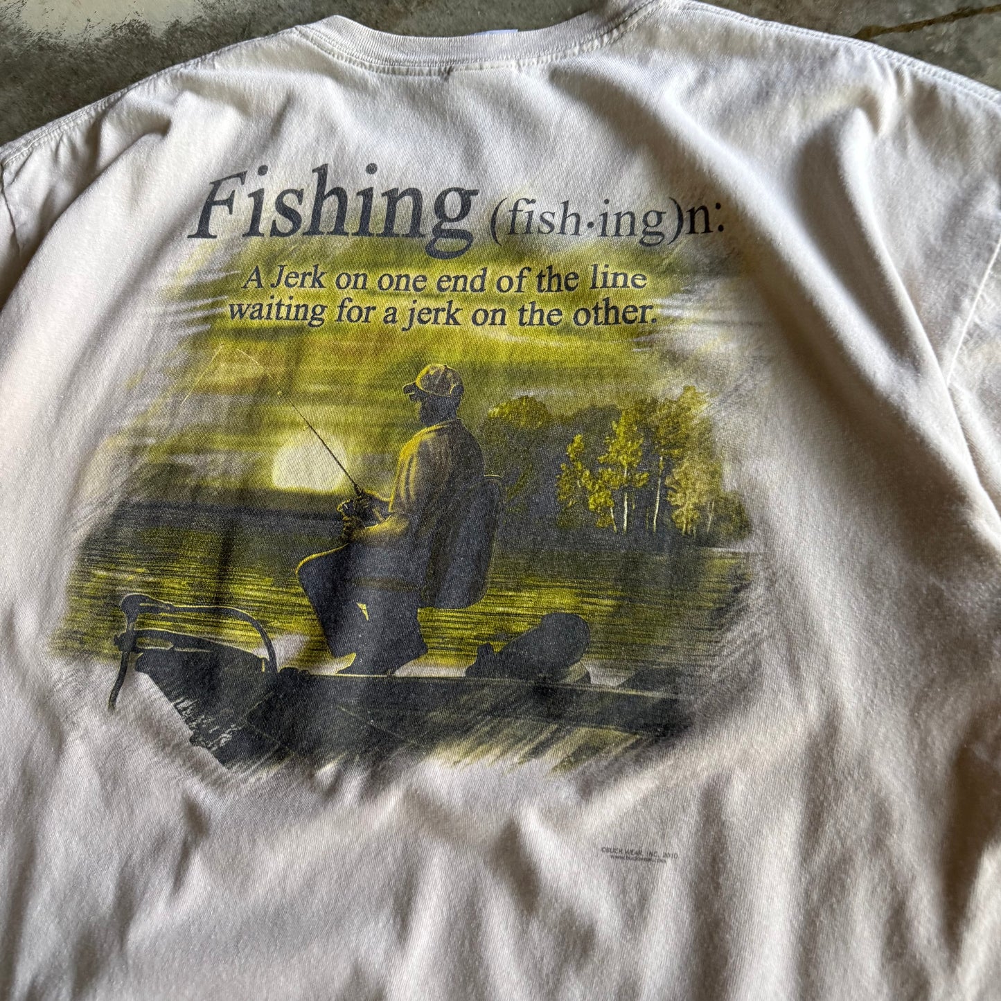 Vintage 00s Funny Fishing Tshirt - XL