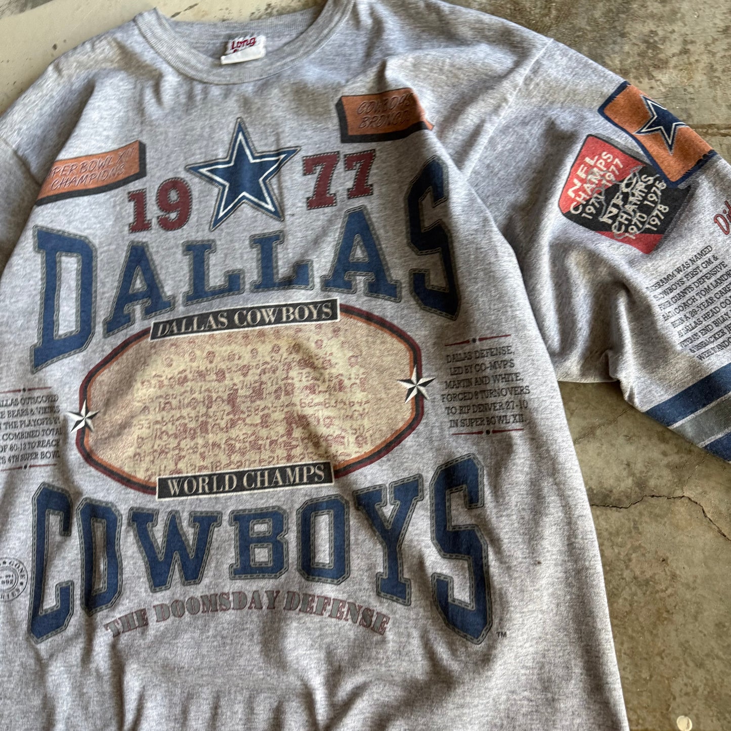 Vintage 90s Cowboys Quarter Sleeve Shirt - XL