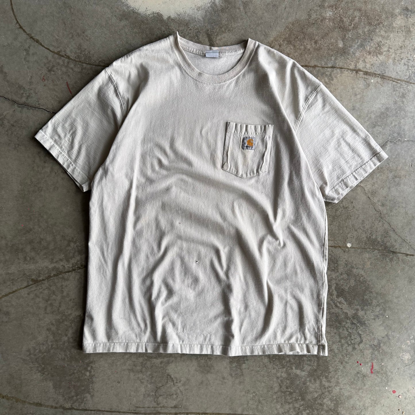 Vintage Creme Carhartt Pocket Tshirt - XL
