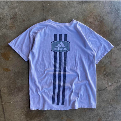 Vintage 90s Adidas Stripe Tee - L