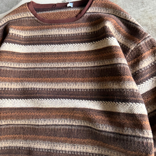 Fall Striped Sweater - L