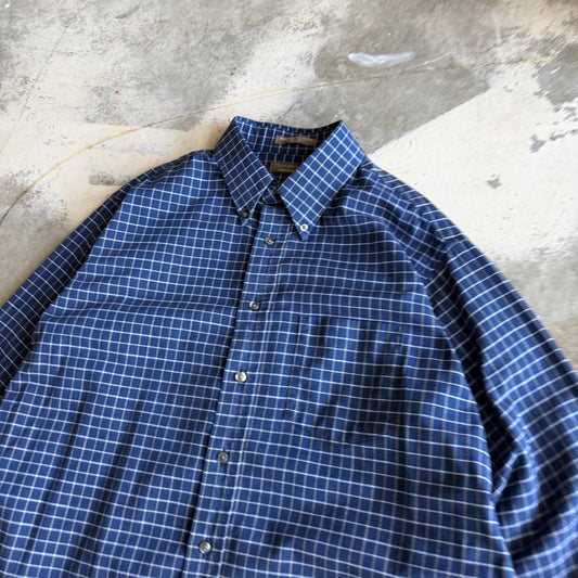 Vintage 00s Cropped Button Flannel - XL