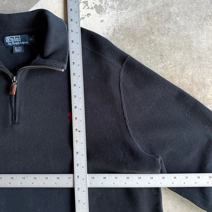 Vintage 90s Black Polo Ralph Lauren Quarter Zip - XL