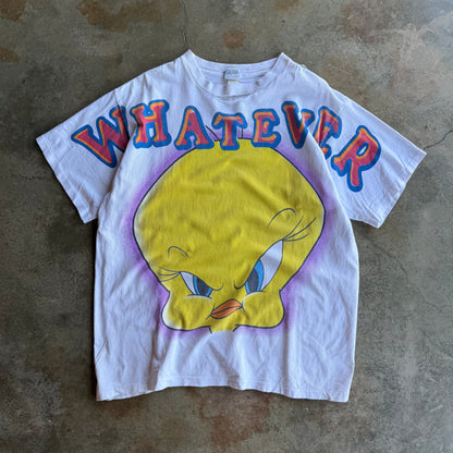 Vintage Big graphic Tweety Bird Whatever Tshirt - L