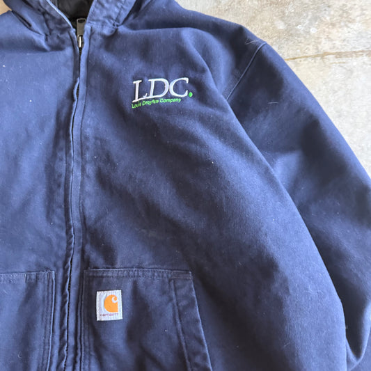 Navy Blue Hooded Carhartt Jacket - XL
